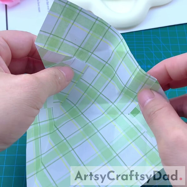 Fold From Sides Again-Making a paper origami tote bag as a gift - instructions