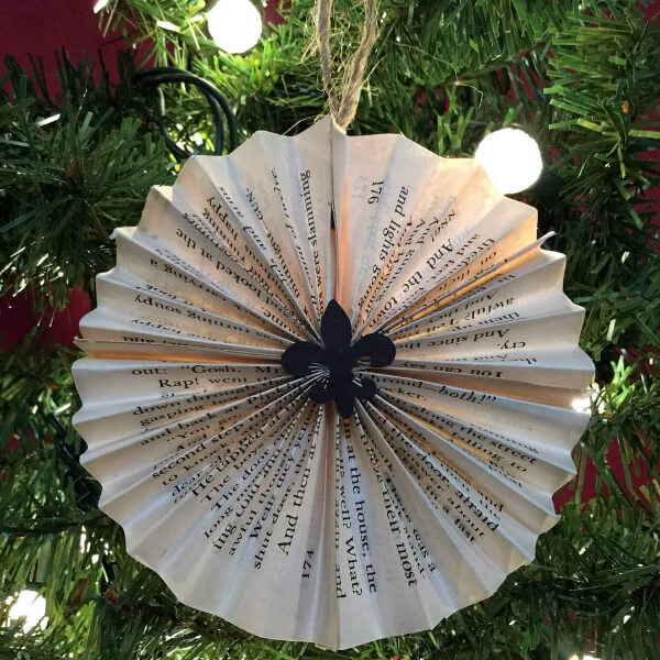 Newspaper Fan Crafts for Christmas Tree Decoration