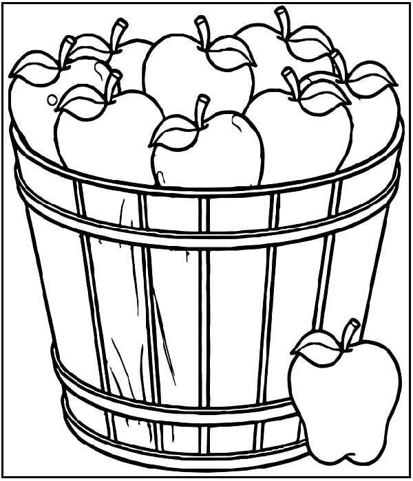Fun Apple Basket Coloring Pages-Colorful Apple Coloring Pages for Kids to Have a Blast