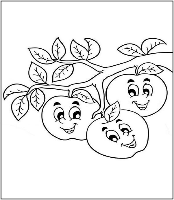 Easy Apple-Themed Coloring Pages-Entertaining Apple Coloring Sheets for Kids to Have Fun