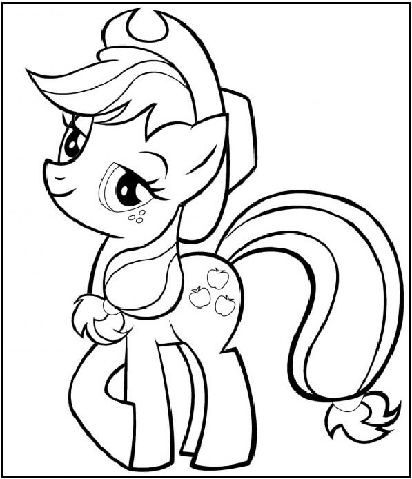 Beautiful Applejack Coloring Page-Vibrant Apple Coloring Pages for Kids to Have Fun With