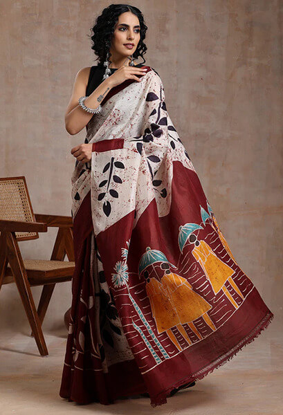 Beautiful Batik Silk Saree-Attractive Patterns of Batik Sarees for a Traditional Appearance