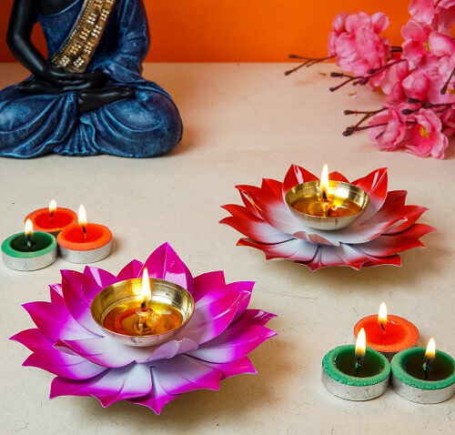 Beautiful Lotus Diya Decoration Possibilities for Diya decoration
