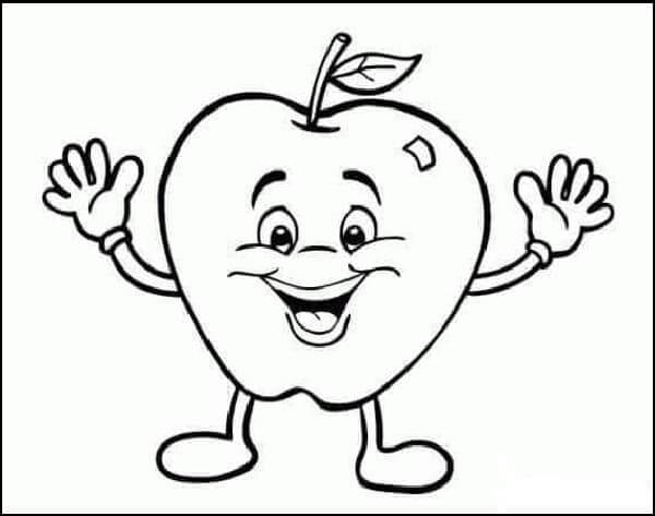 Happy Apple Coloring Pages-Colorful Apple Drawings for Kids to Enjoy