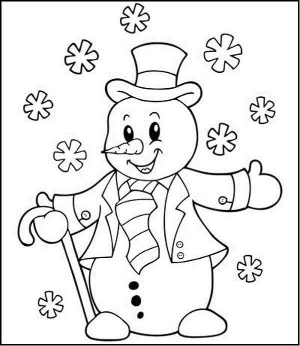 Cute Snowman Coloring Pages-Super Snowman Colouring Drawings