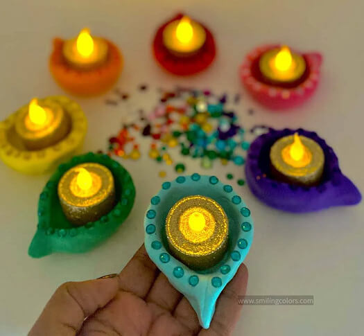 Diwali Diya Decoration Idea Using Clay Decorating Diyas at home 