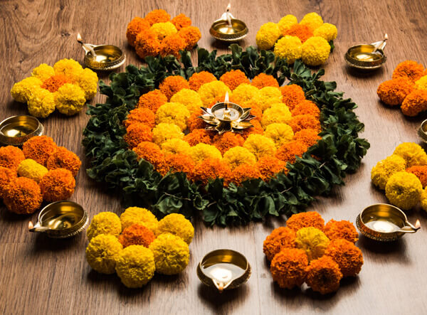 Diya And Flower Decoration Idea Decorating Diyas at home