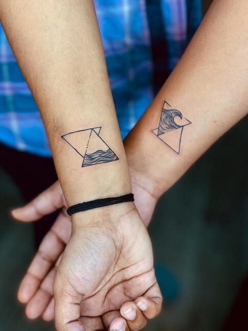 Double Inverted Triangle Tattoos For Partners-20 Inspirational Triangle Tattoo Designs for 2023