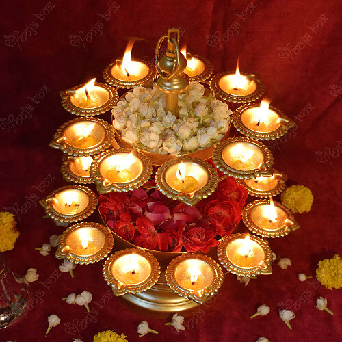 Flower Petals With Urli Diya Decor DIY Diya ornamentation