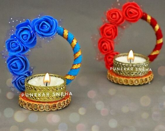 HandCrafted Diya Basket Decoration Idea Decorating Diyas at home