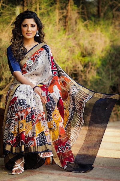Lightweight Batik Chanderi Saree-Graceful Batik Saree Designs for a Traditional Look