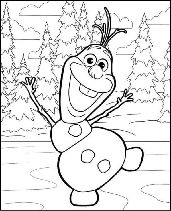 Olaf the Snowman From Frozen-Exemplary Snowman Colouring Sheets