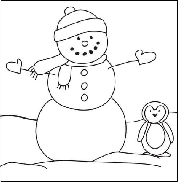 Penguin and Snowman Coloring Pages-Magnificent Snowman Coloring Printable