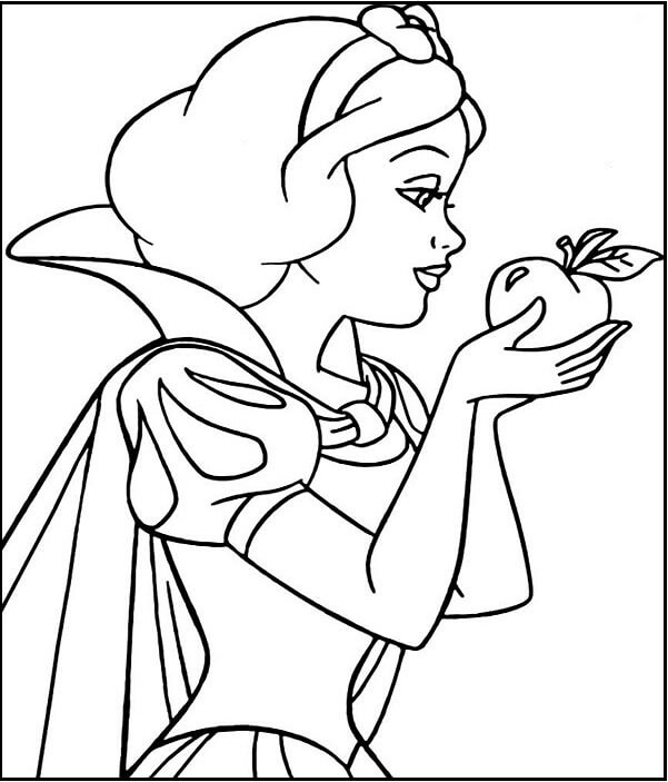 Free Snow White Apple Coloring Pages-Apple Themed Coloring Sheets for Kids to Have a Good Time