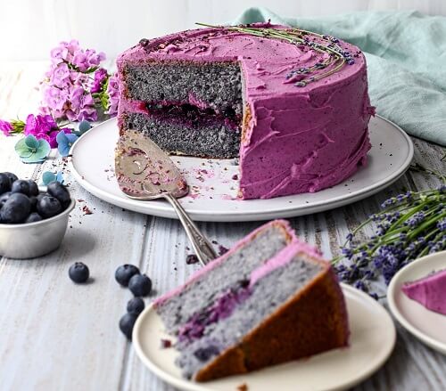 Tasty Blueberry Flavor Cake-Delicious Blueberry-Flavored Cake - Fresh Baked Treat with Sweet Fruity Taste