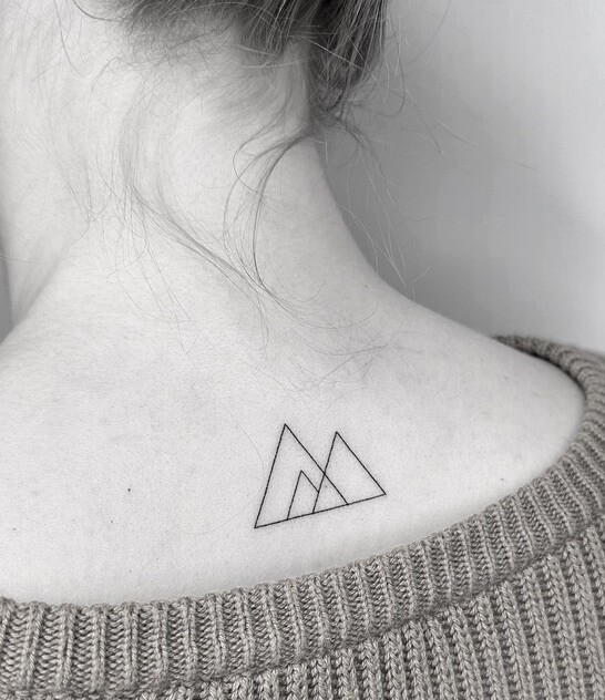 Three Triangle  Tattoos On The Back- 20 Uplifting Triangle Tattoo Artworks for the Year 2023