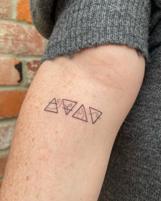 Triangle Forearm Tattoo With Elements- 20 Magnificent Triangle Tattoos for 2023