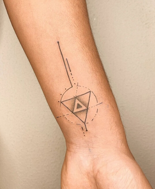 Unusual Triangle-Shaped Tattoo Design-20 Uplifting Triangle Tattoo Designs in 2023
