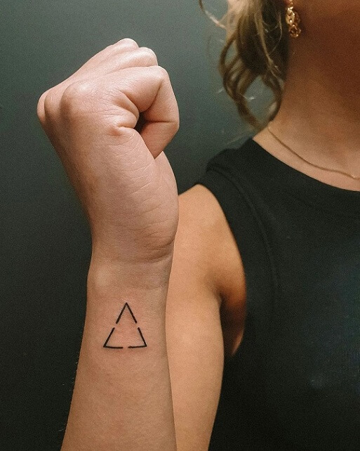 Wrist Triangle Shaped Tattoo Design-20 extraordinary motivating Triangle Tattoos for the year 2023 