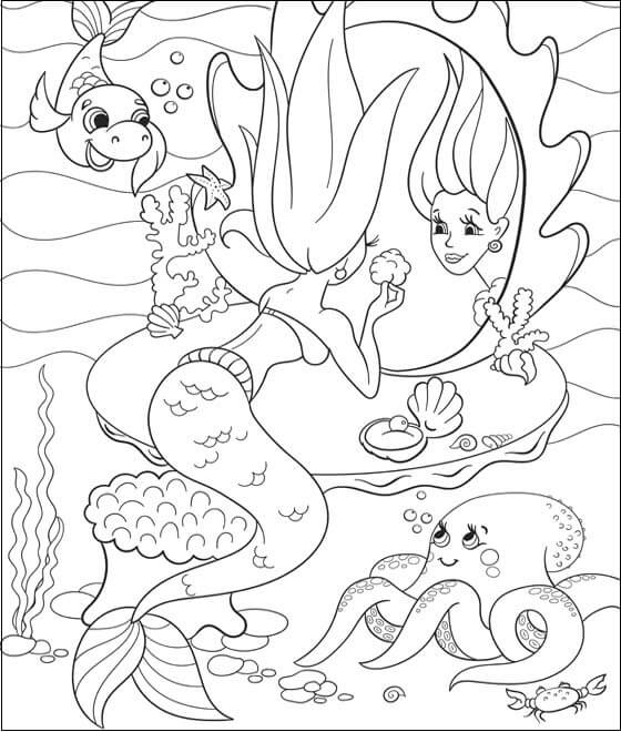 Angel Mermaid Coloring Pages