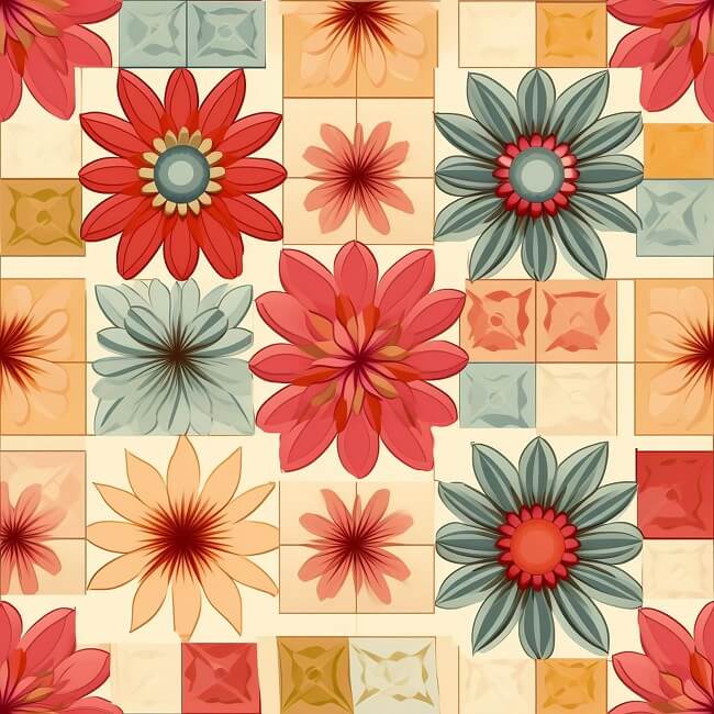 Attractive Flower Tile Designs