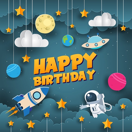 Banner For Space Theme Birthday Decoration