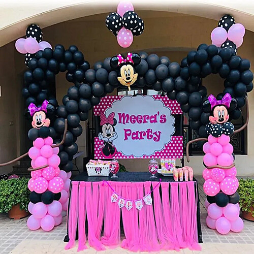 Birthday Party Decoration On Minnie Mouse Theme