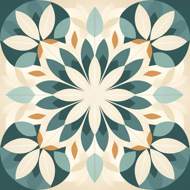 Centre Flower Tile Designs In A Circular Shape