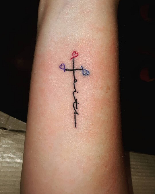 Colourful Hearts Faith Tattoos -Make a Bold Statement with a Faithful Tattoo 