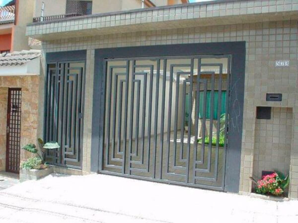 Decent Grill Designed Modern Garage Gate