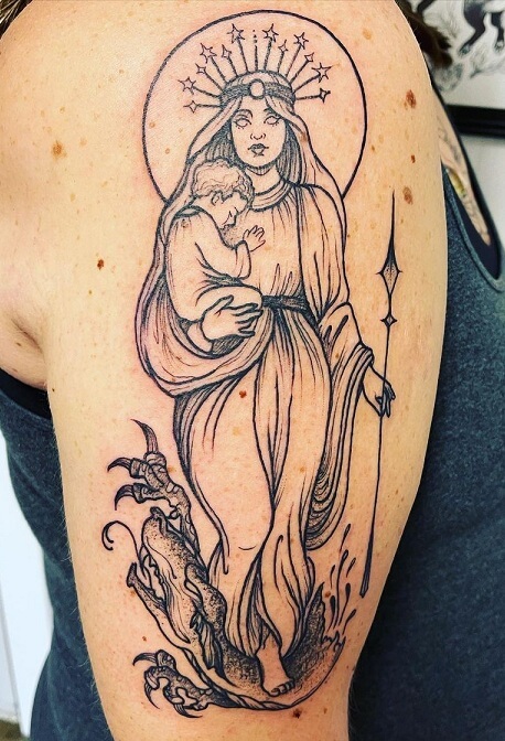 Depictive Catholic Tatoo Idea