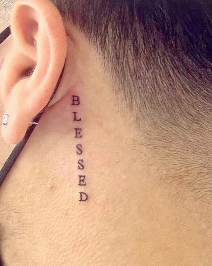 Elegant Blessed Ink Tattoo In All CAPS