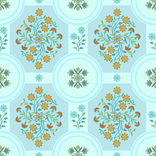 Fancy Flower Wall Tiles Design