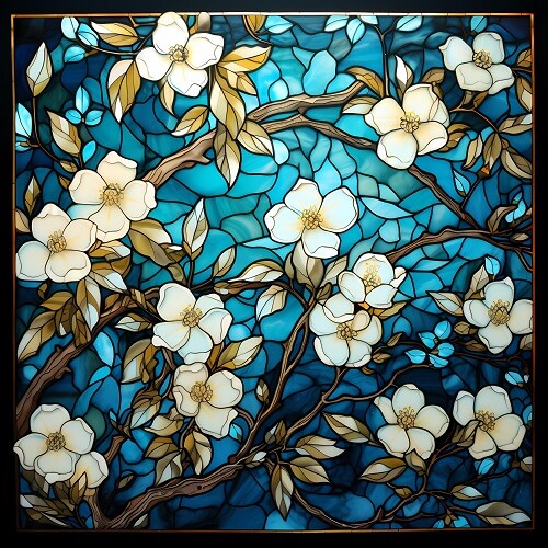 Flower Printed Glass Design for Window