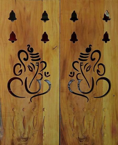 Ganpati Plywood Pooja Door Design