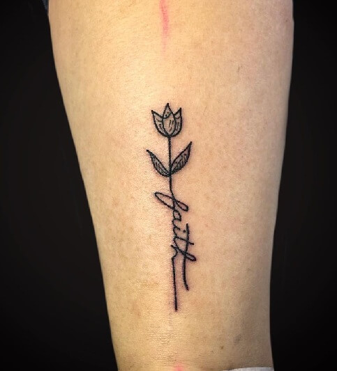 Graceful Floral Faith Tattoo On Hand-Make a Statement with Faith-Inspired Tattoos 