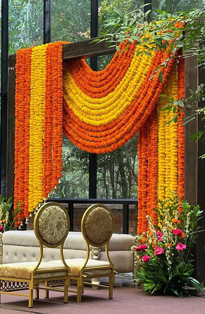 Pretty Outdoor Seemantham Decoration-Traditional Home Decorations for the Seemantham Festival in 2023