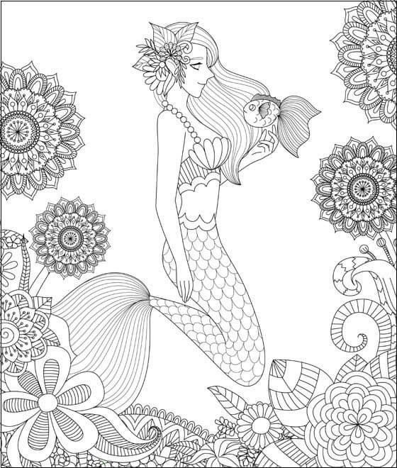 Printable Mermaid Coloring Pages