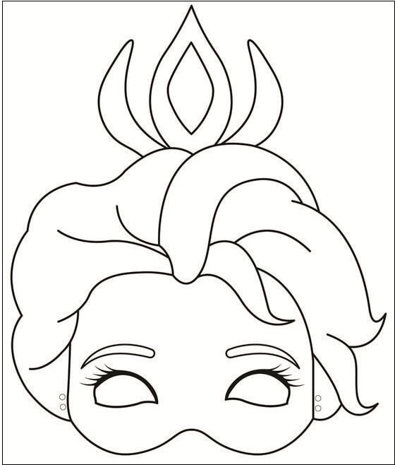 Simple Mermaid Mask Coloring Pages