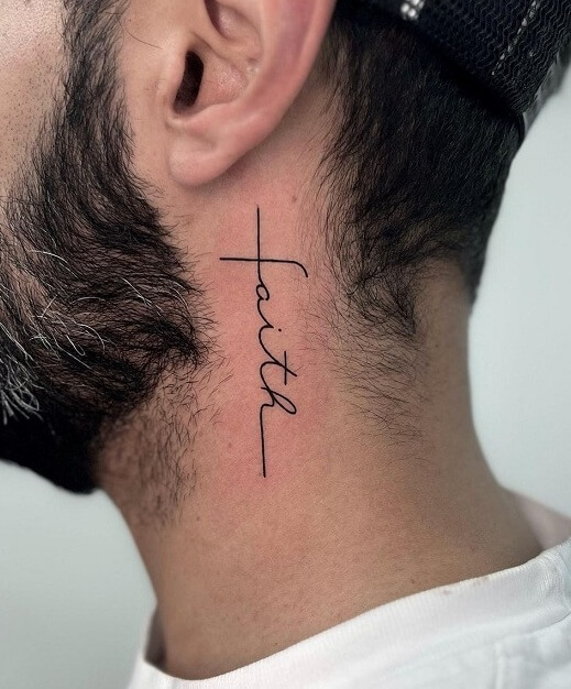 Trendy Faith Script Tattoo-Fifteen or more Tattoos to Showcase Spiritual Beliefs 