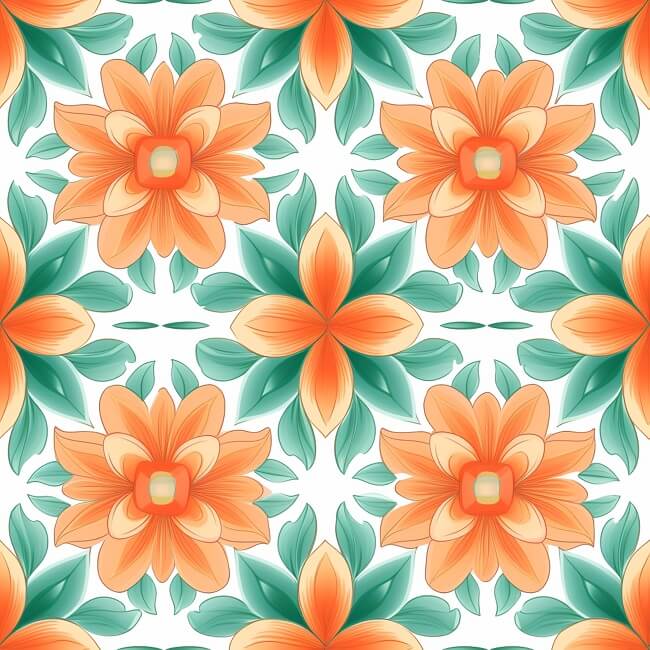 Tricolor Floral Tile Designs