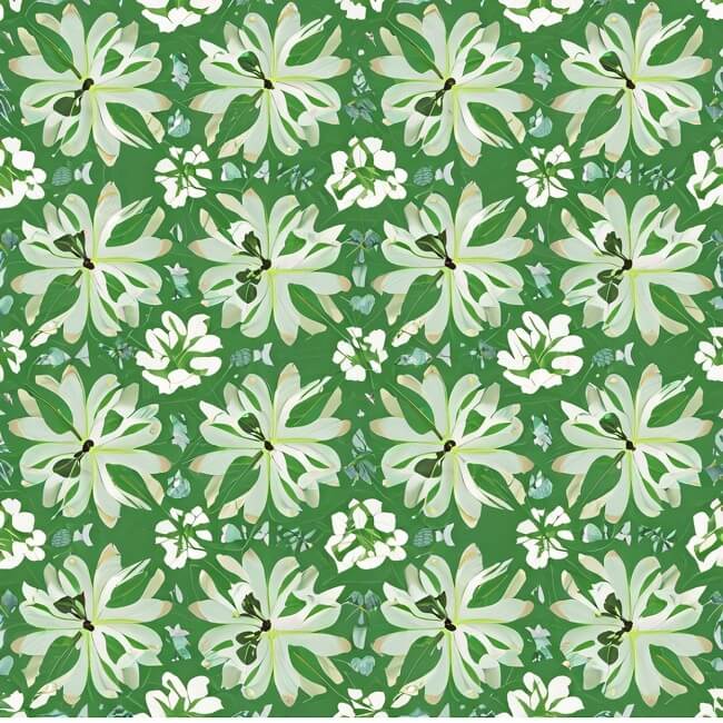 Vibrant Flower Tile Designs In Green