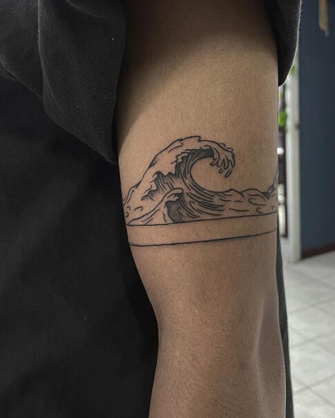 Attractive Wave Armband Tattoo