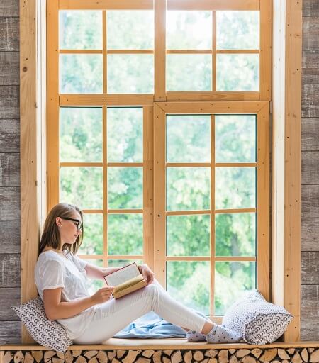 Wooden Window Glass Idea