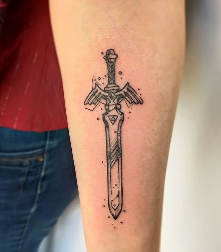 "A Legend of Zelda" Sword Forearm Tattoo Design