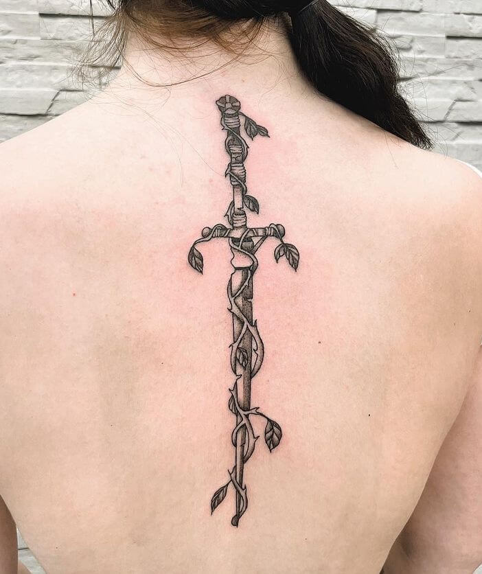 Classy Celtic Sword Tattoo Design