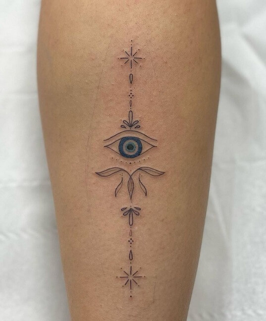Cute Evil Eye Arm Tattoo Design