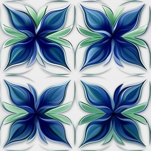 Flower Pattern Elevation Tiles Design