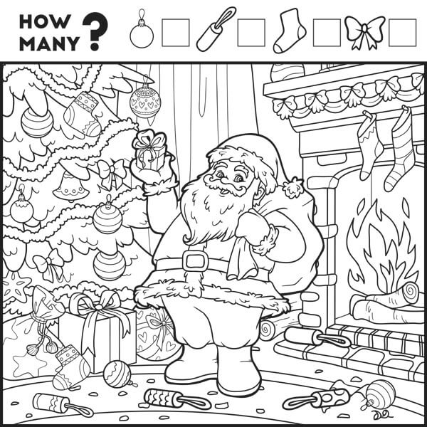 Free Santa Coloring Page Printable for Preschoolers