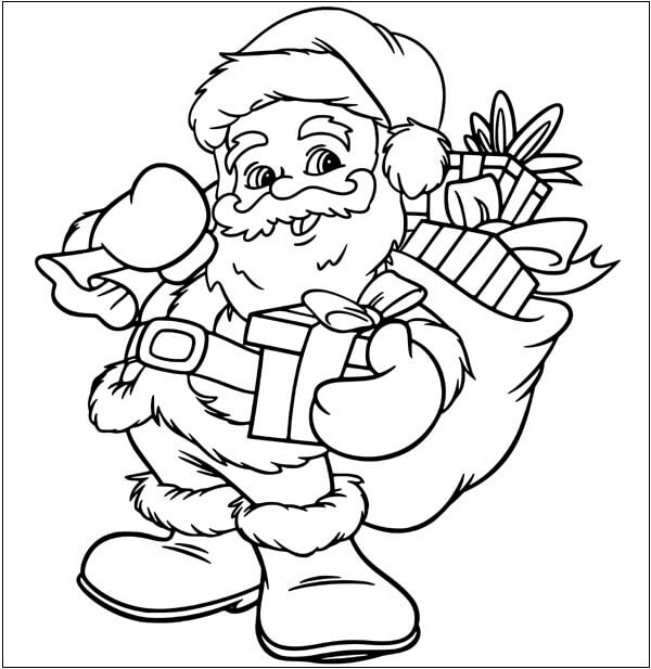 Funny Cartoon Santa Coloring Pages